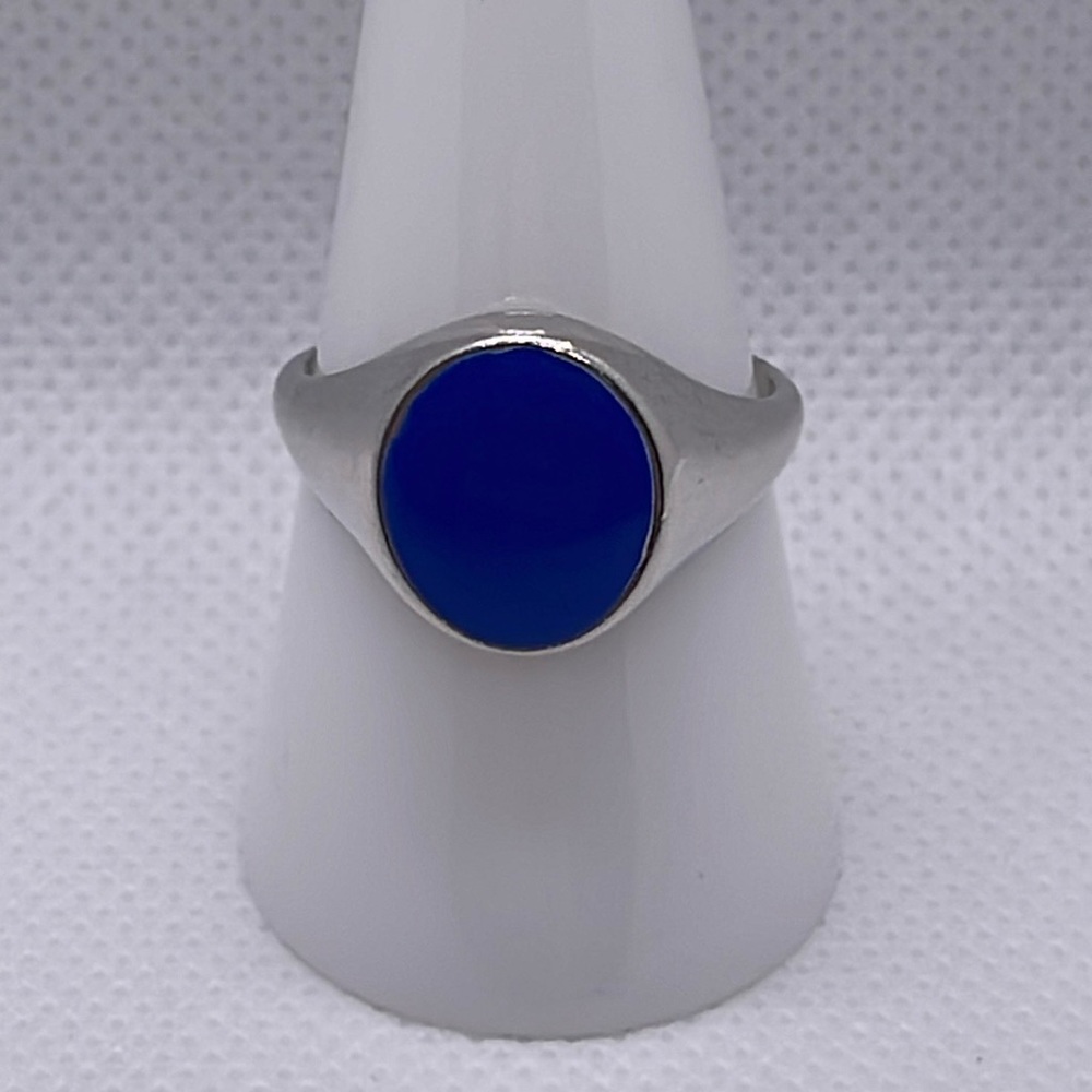 Miansai Heritage Ring Blue Enamel and Sterling Silver